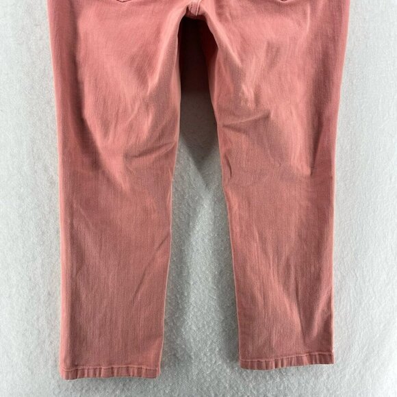 L.L. Bean Jeans Women's Sz 4 Coral Pink Denim Mid Rise Classic Fit Crop Stretch - Picture 9 of 12